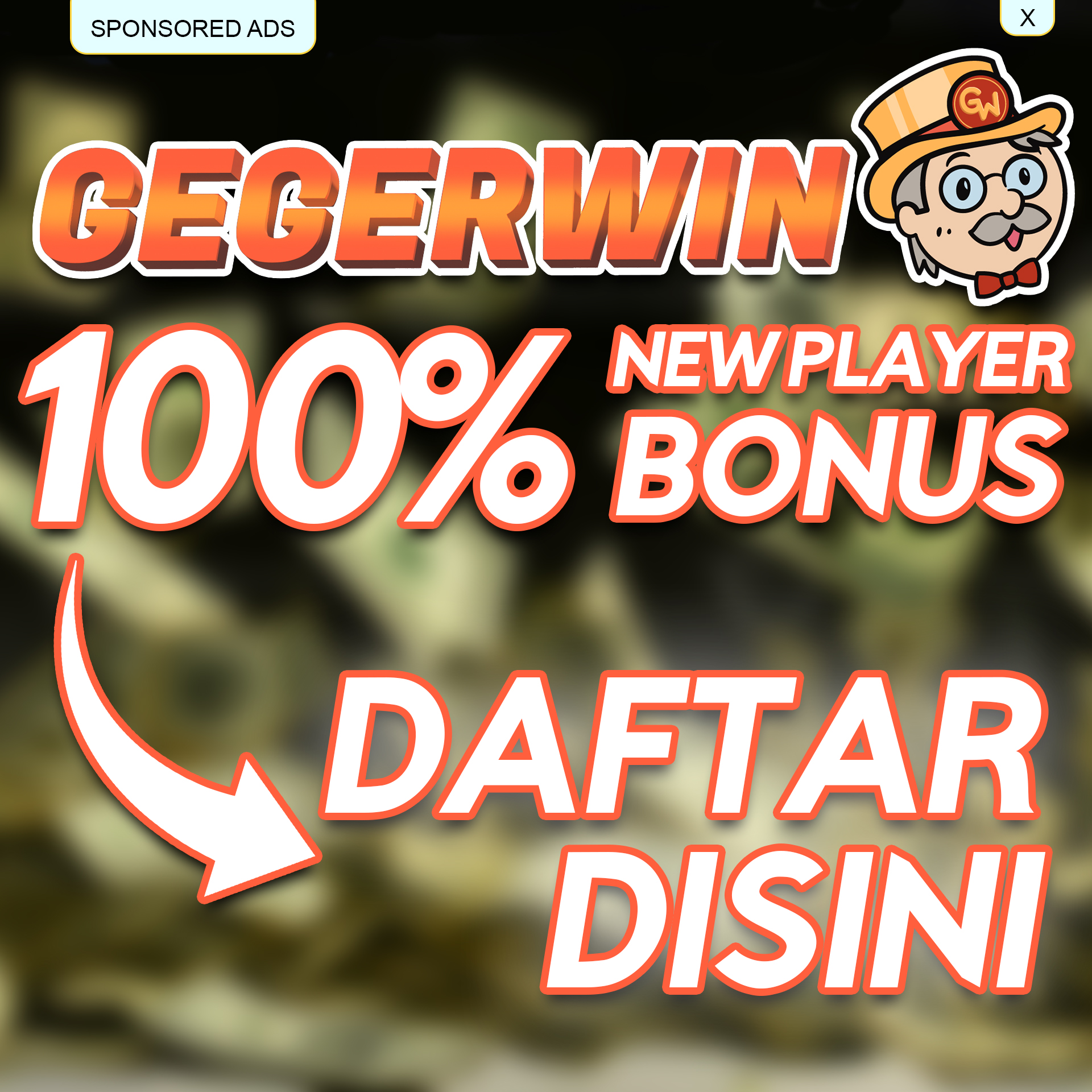 GEGERWIN 100% NEW PLAYER BONUS